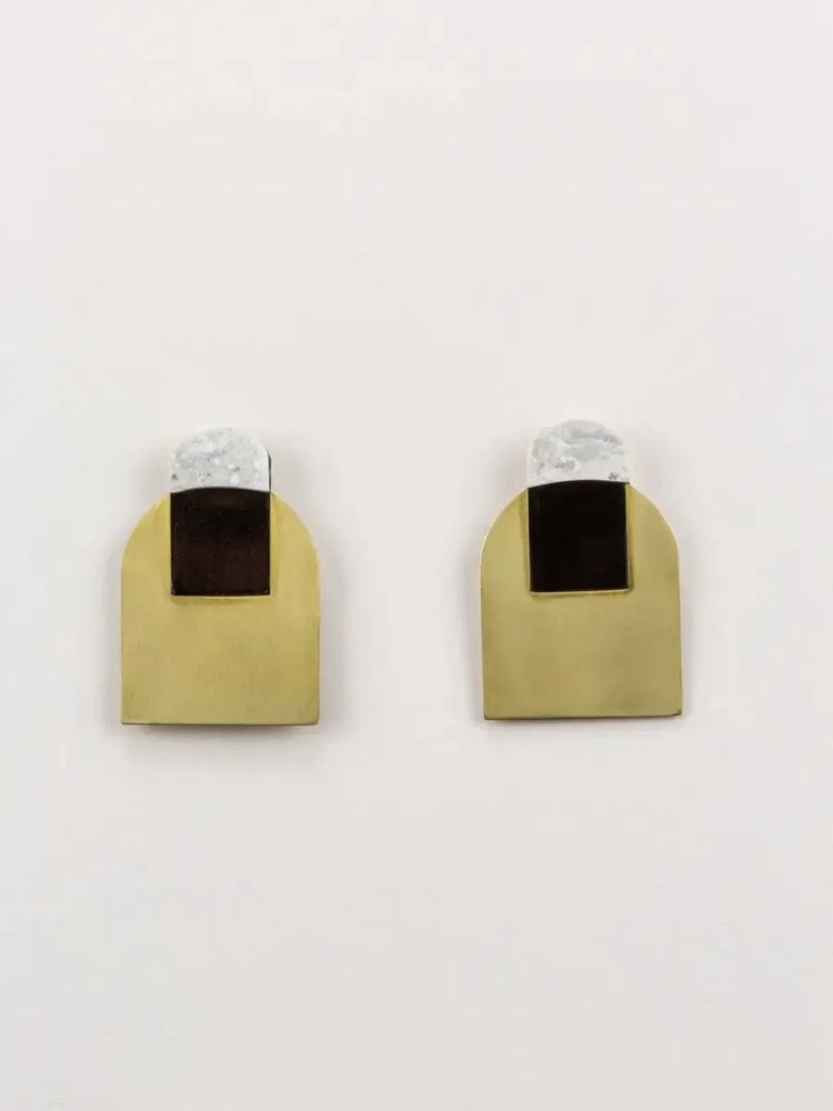 Jewelry - Stone & Brass Arche earrings - L INDOCHINEUR X RIVÊT
