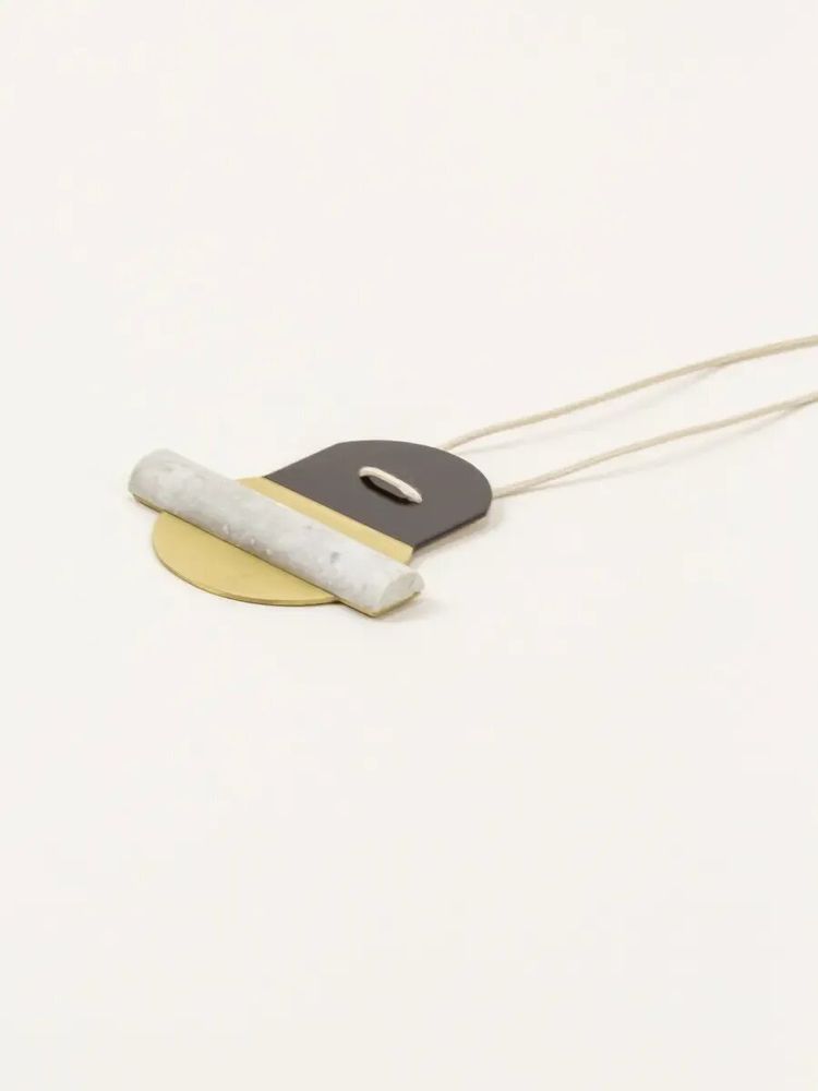 Jewelry - Stone & brass Horizon pendant - L INDOCHINEUR X RIVÊT