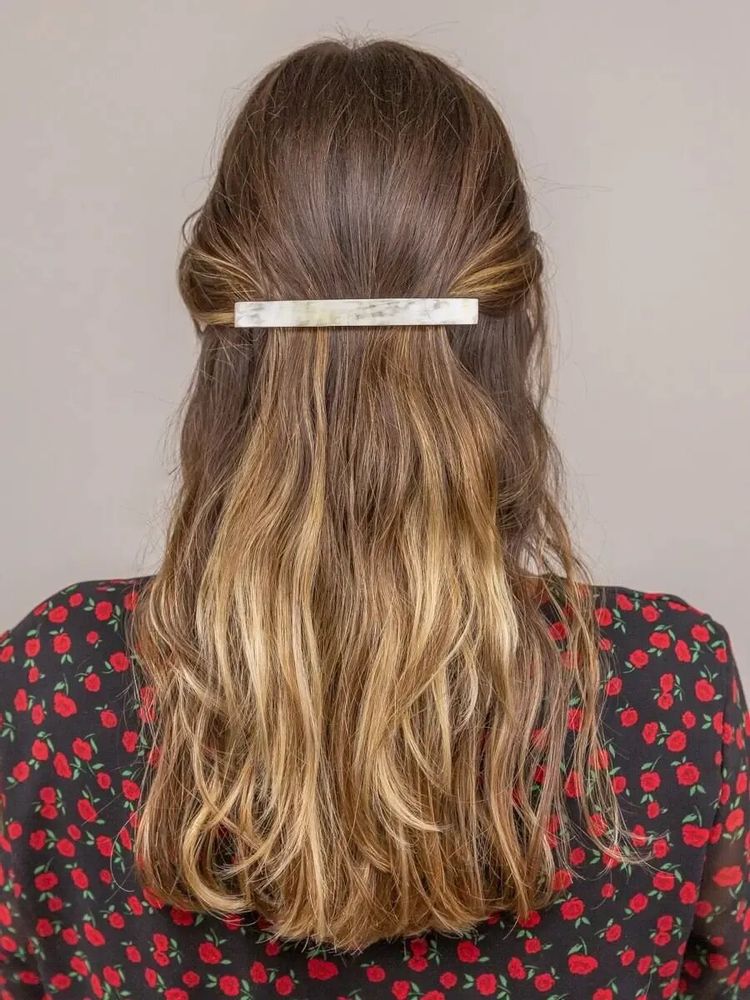 Barrettes - Long rectangular barrette in black african horn - L INDOCHINEUR X RIVÊT