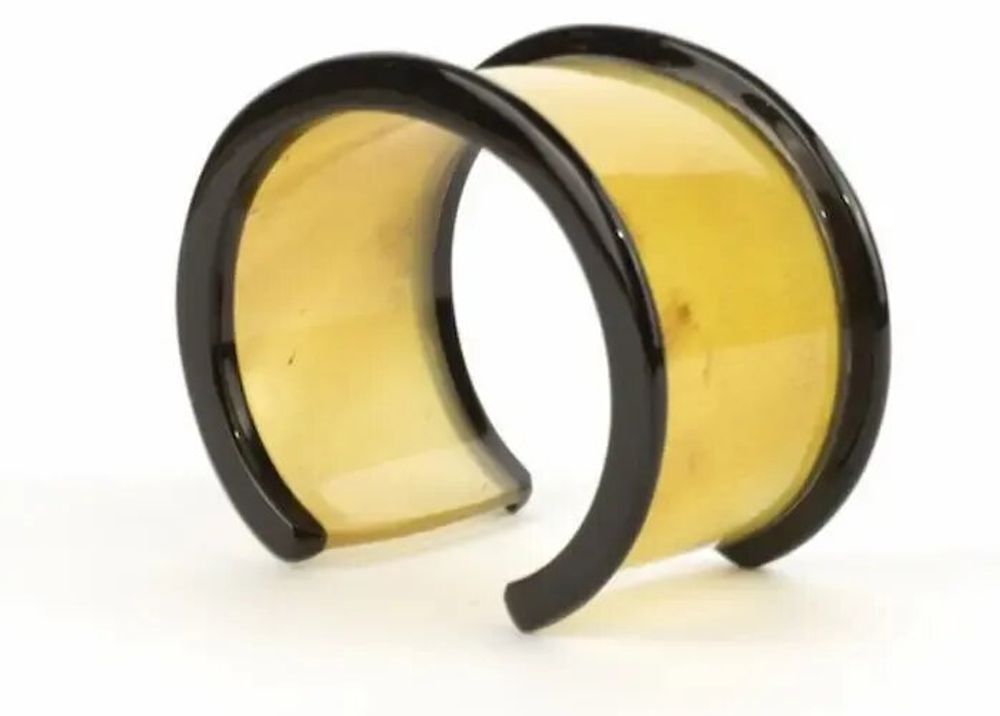 Bracelets - Open bracelet reel in plain black horn in Size S - L INDOCHINEUR X RIVÊT
