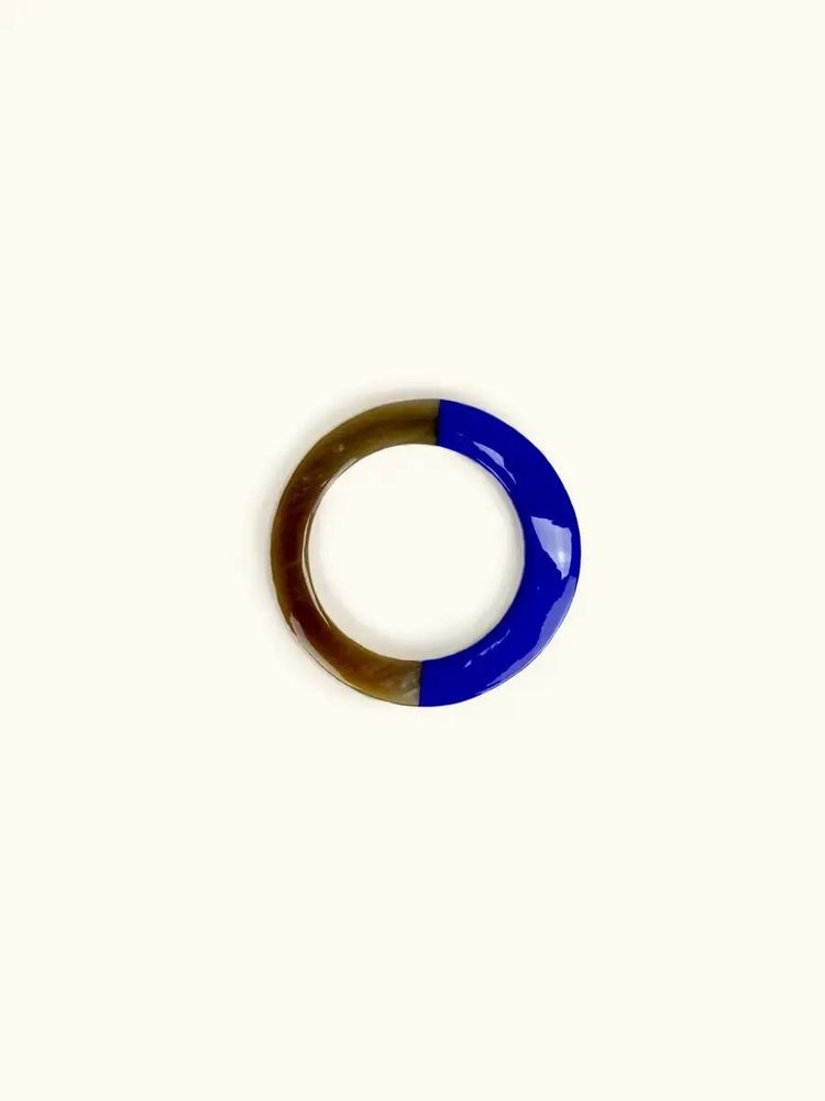 Bracelets - Broad cream coffee lacquered elliptical bracelet in Size L - L INDOCHINEUR X RIVÊT