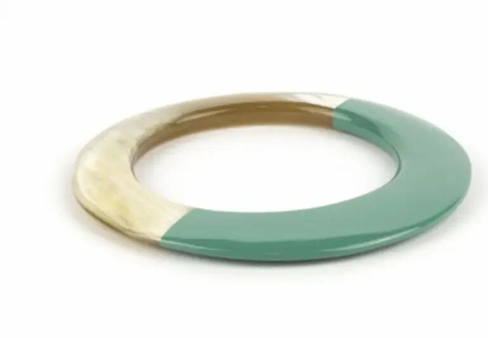 Bracelets - Broad cream coffee lacquered elliptical bracelet in Size L - L INDOCHINEUR X RIVÊT