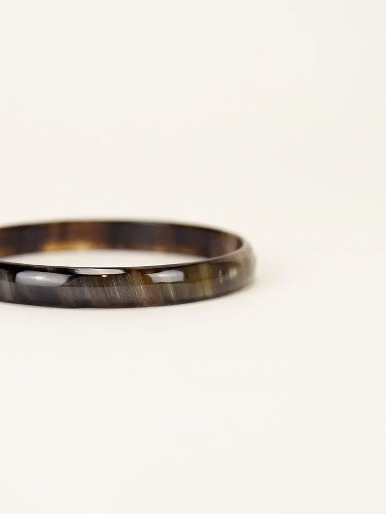 Bracelets - Thin bracelet in marbled black horn in Size S - L INDOCHINEUR X RIVÊT