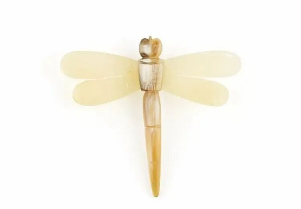 Brooches - Dragonfly brooch in black and white horn - L INDOCHINEUR X RIVÊT