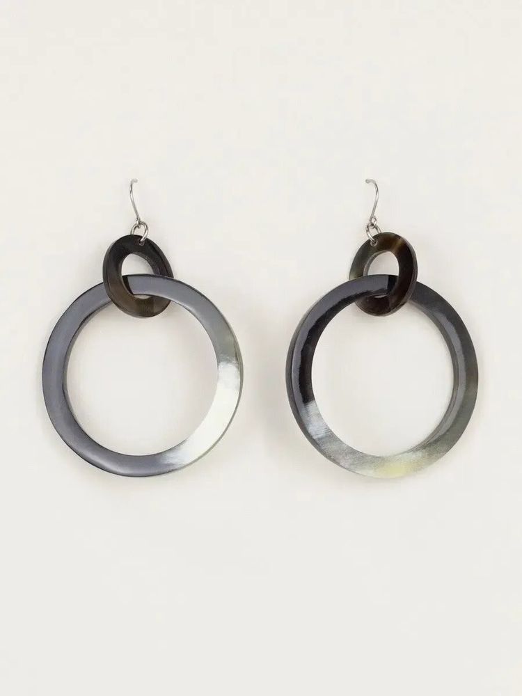 Jewelry - Big and small rings earrings in blond horn - L INDOCHINEUR X RIVÊT