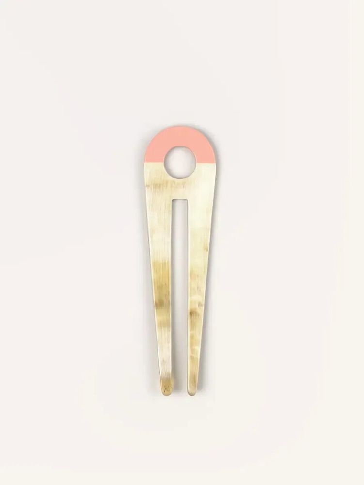 Barrettes - Double Pique à cheveux corne blonde Africaine et laque - L INDOCHINEUR X RIVÊT