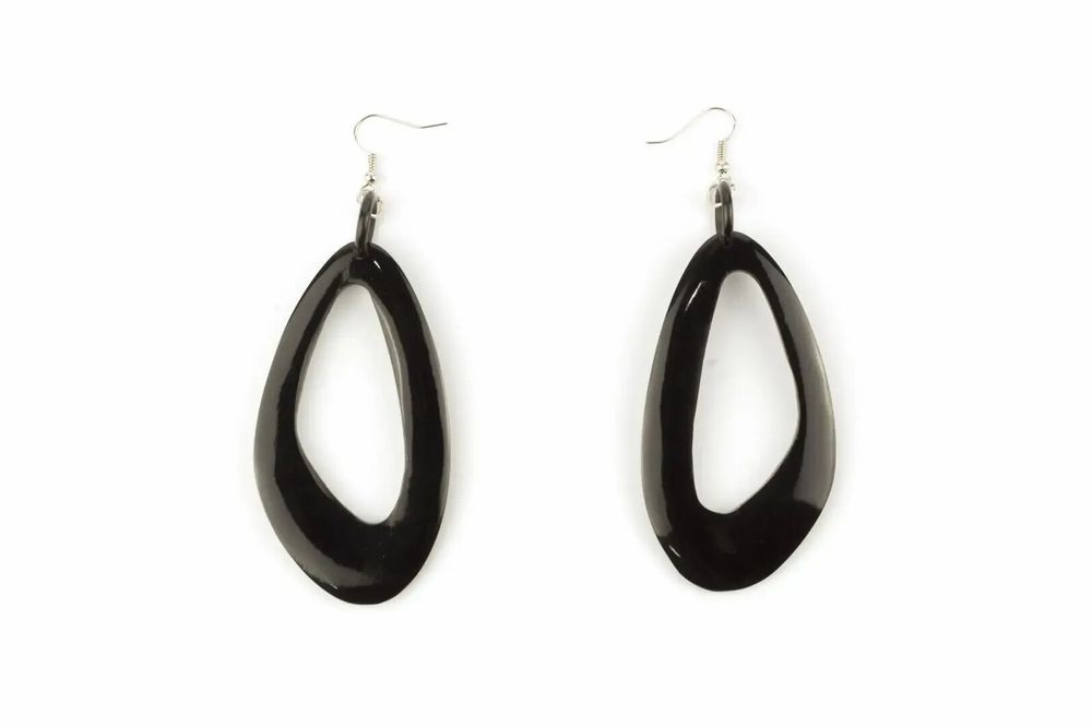 Bijoux - Boucles d'oreilles désaxée percée en corne blanche - L INDOCHINEUR X RIVÊT