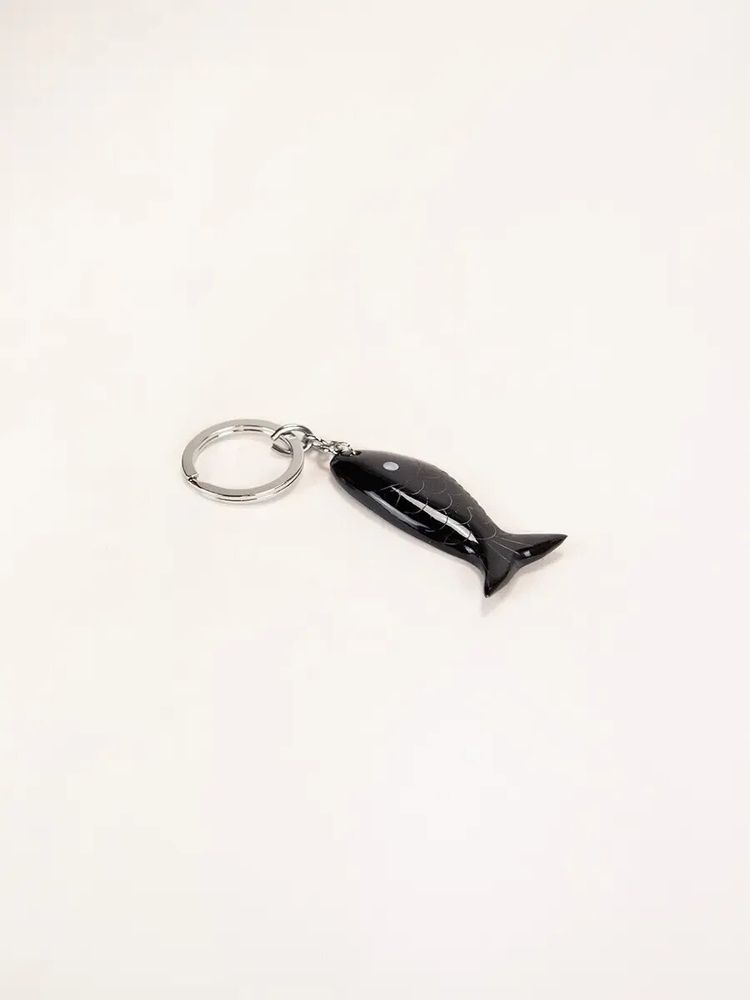 Objets de décoration - Porte clé poisson en corne noire unie (par 4) - L INDOCHINEUR X RIVÊT