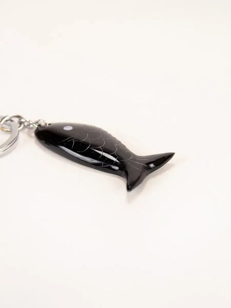 Objets de décoration - Porte clé poisson en corne noire unie (par 4) - L INDOCHINEUR X RIVÊT