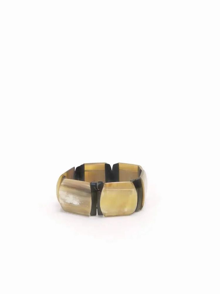 Bracelets - Square link bracelet in black and white horn - L INDOCHINEUR X RIVÊT