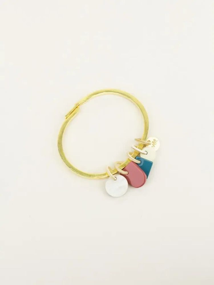 Bracelets - Bracelet Forêt en laiton naturel avec 4 pampilles - L INDOCHINEUR X RIVÊT