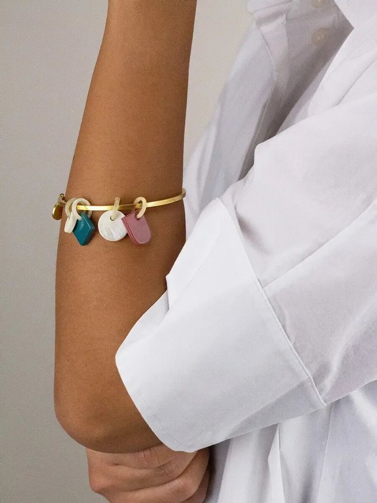 Bracelets - Bracelet Forêt en laiton naturel avec 4 pampilles - L INDOCHINEUR X RIVÊT