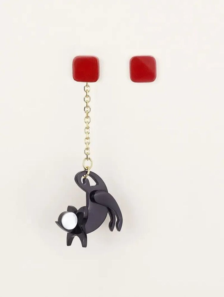 Jewelry - Rat ear charm in black horn and mother-of-pearl - L INDOCHINEUR X RIVÊT