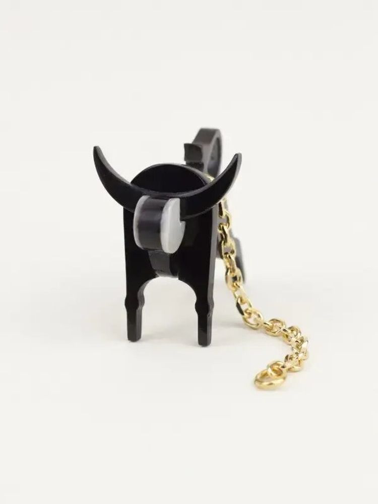 Bijoux - Bijou d'oreille Buffle en corne noire et nacre blanche - L INDOCHINEUR X RIVÊT