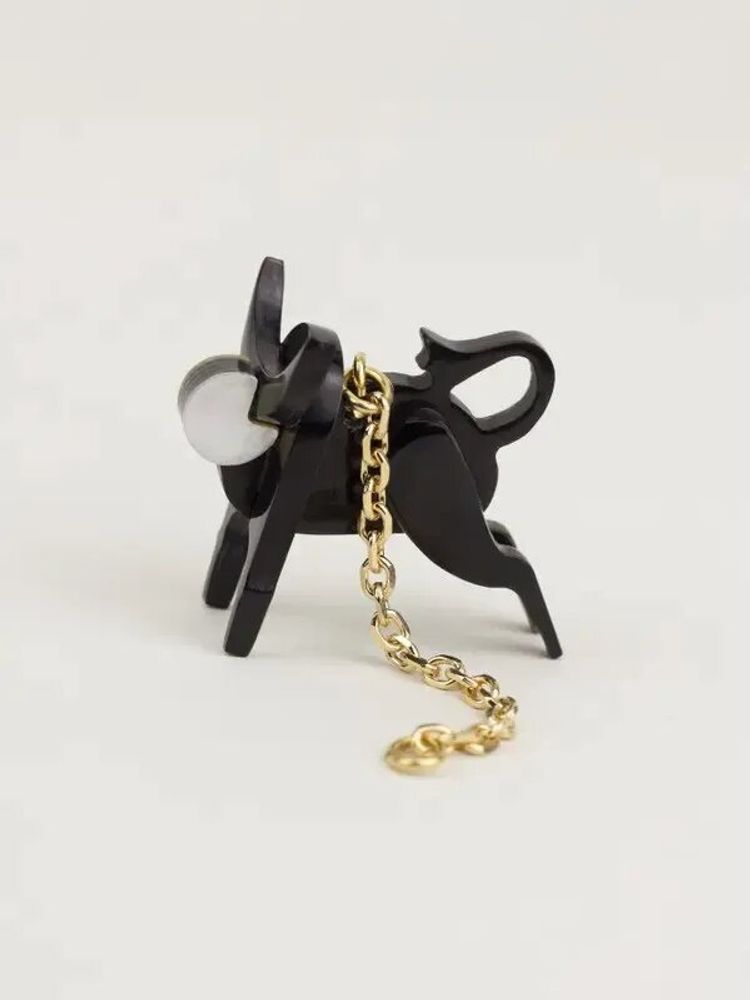 Bijoux - Bijou d'oreille Buffle en corne noire et nacre blanche - L INDOCHINEUR X RIVÊT