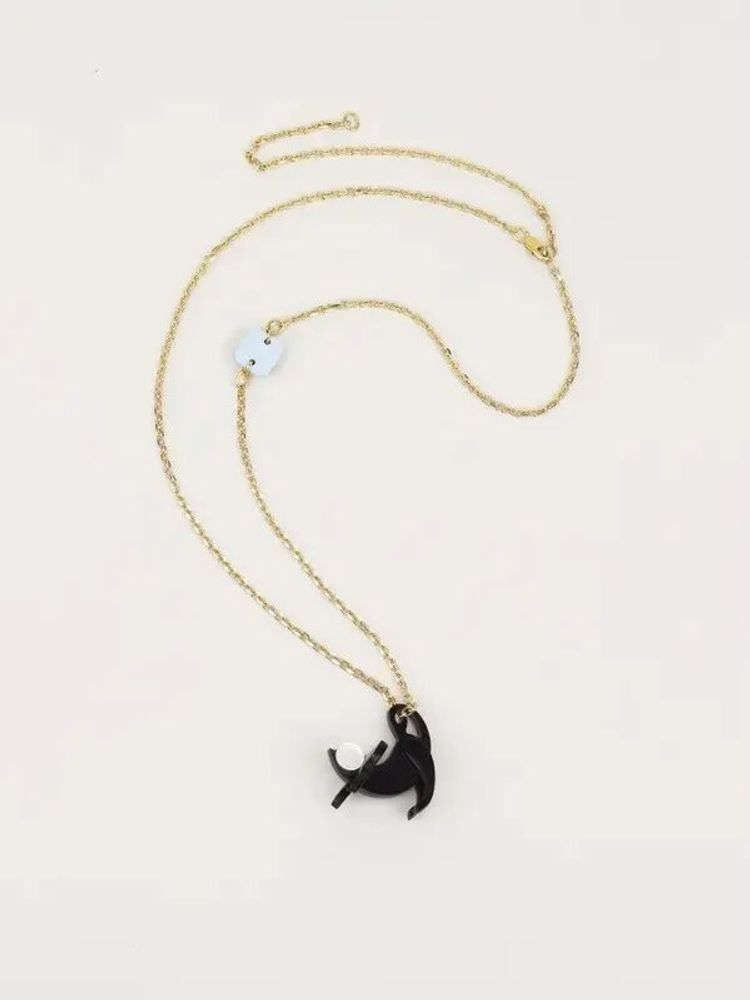 Jewelry - Rat charm for necklace in black horn and mother-of-pearl - L INDOCHINEUR X RIVÊT
