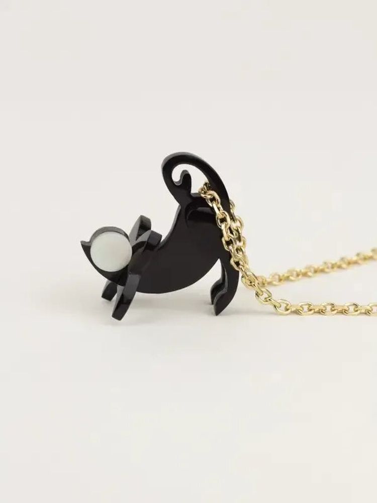 Jewelry - Rat charm for necklace in black horn and mother-of-pearl - L INDOCHINEUR X RIVÊT