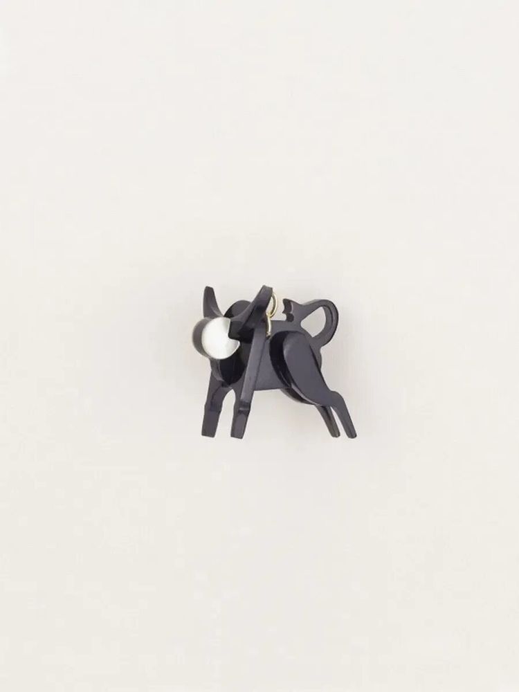 Jewelry - Buffalo charm for necklace in black horn and mother-of-pearl - L INDOCHINEUR X RIVÊT