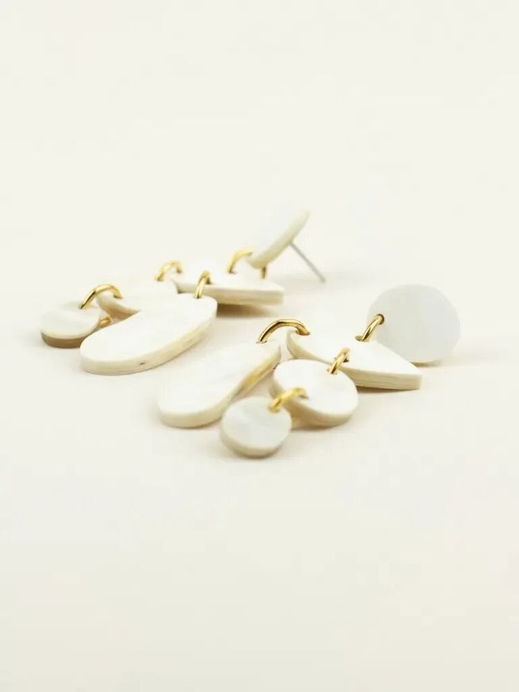 Bijoux - Boucles d'oreilles Pampilles en corne blonde - L INDOCHINEUR X RIVÊT