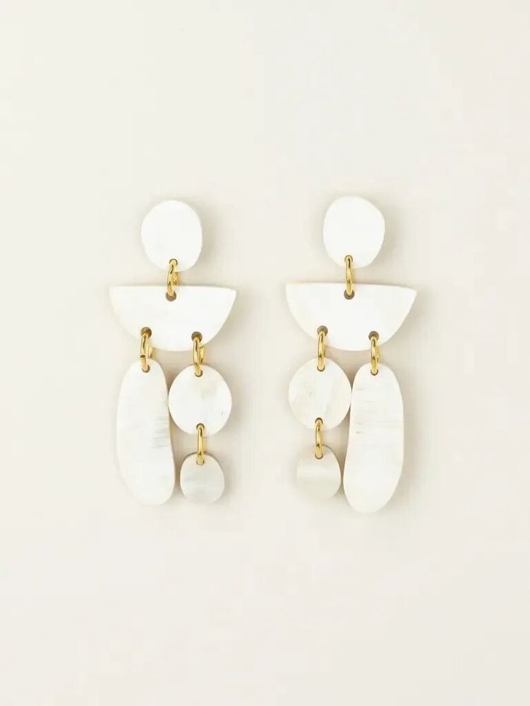 Bijoux - Boucles d'oreilles Pampilles en corne blonde - L INDOCHINEUR X RIVÊT