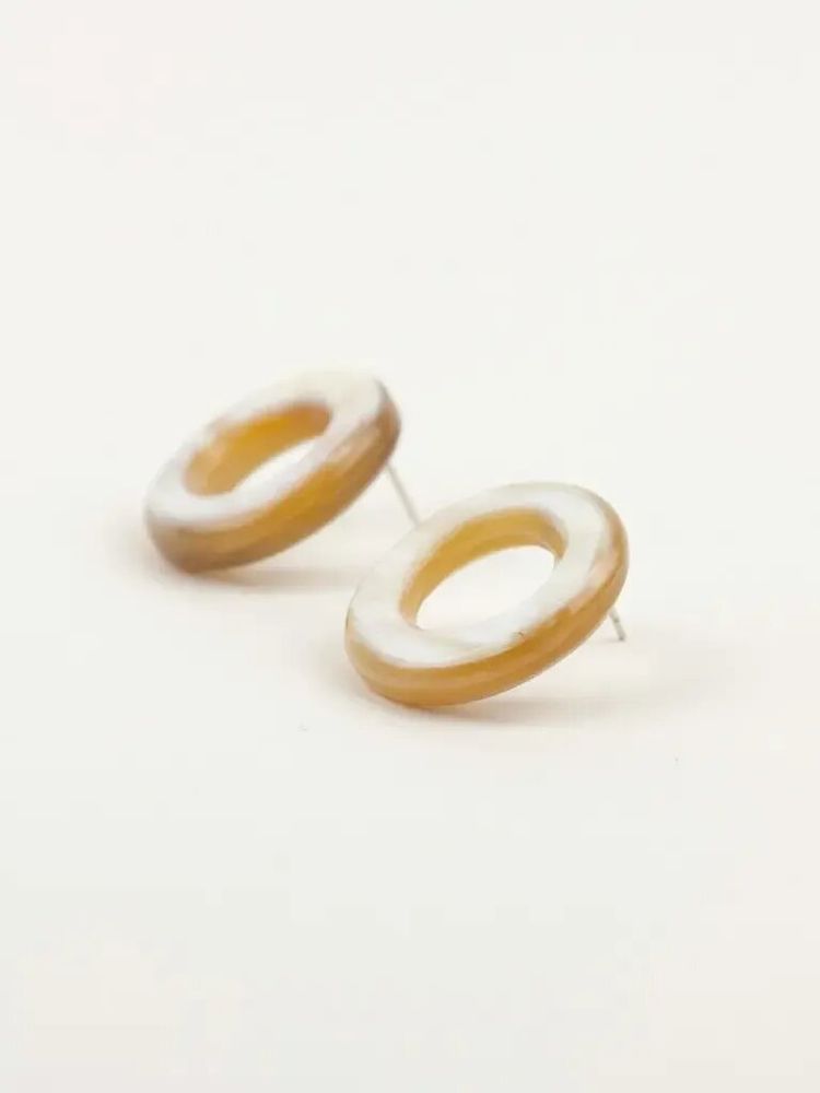 Bijoux - Boucles d'oreilles Auréole en corne - L INDOCHINEUR X RIVÊT