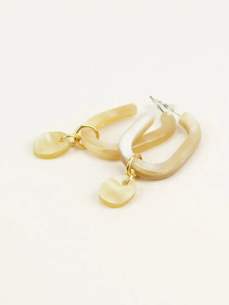 Jewelry - Hoop earrings with pearls in blond horn - L INDOCHINEUR X RIVÊT