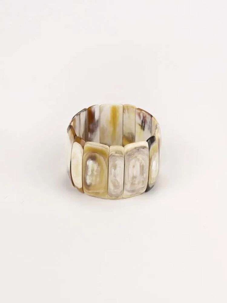 Bracelets - Elastic band bracelet in blond horn - L INDOCHINEUR X RIVÊT