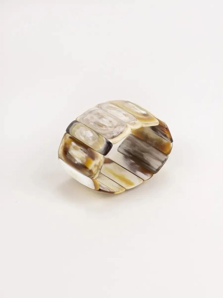 Bracelets - Elastic band bracelet in blond horn - L INDOCHINEUR X RIVÊT