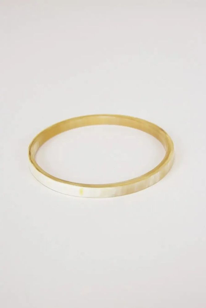 Bracelets - Thin Bandeau Bracelet in blond horn size L - L INDOCHINEUR X RIVÊT