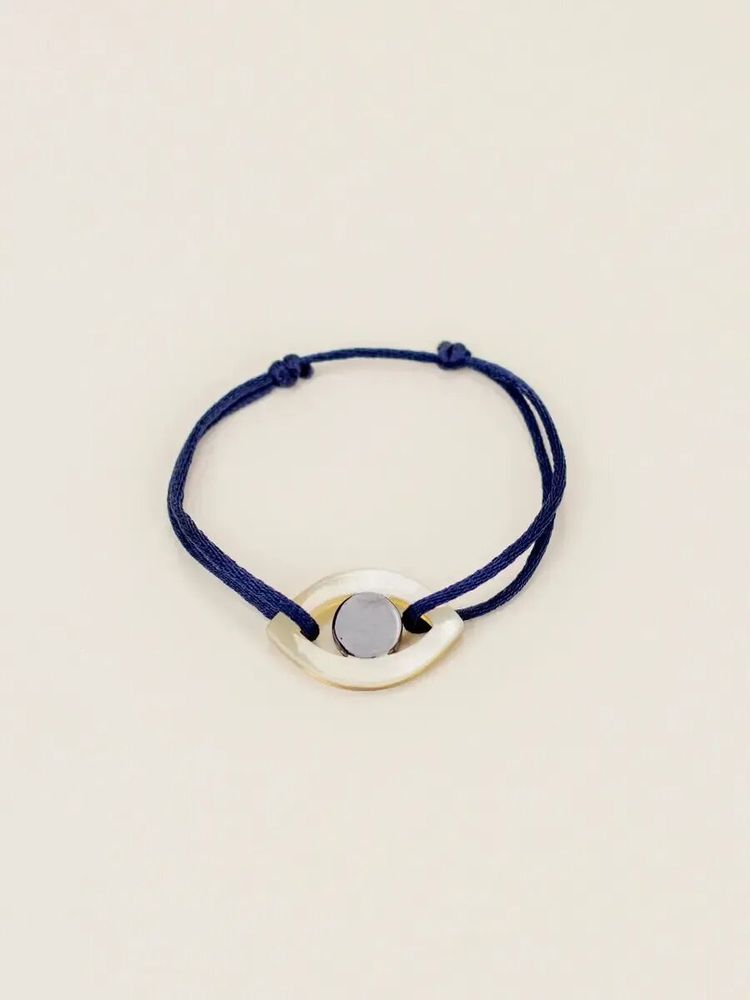 Bracelets - Eye cord bracelet in blond horn and black lacquer - L INDOCHINEUR X RIVÊT