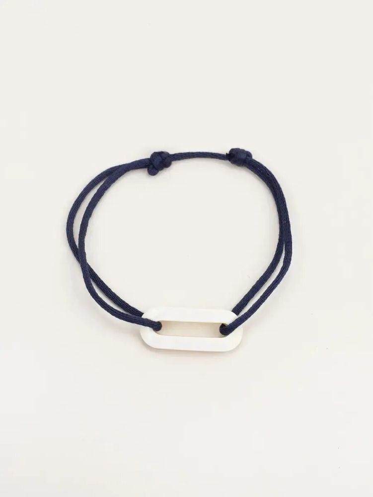 Bracelets - Oval cord bracelet with 1 hole in blond horn - L INDOCHINEUR X RIVÊT