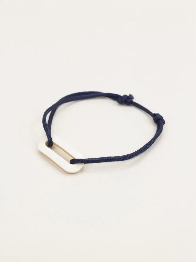 Bracelets - Oval cord bracelet with 1 hole in blond horn - L INDOCHINEUR X RIVÊT