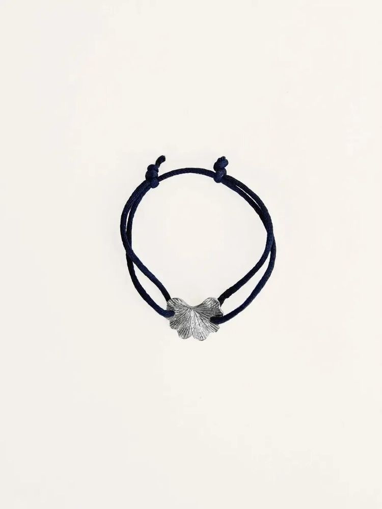 Bracelets - String bracelet Gingko leaf in brass gold plated - L INDOCHINEUR X RIVÊT
