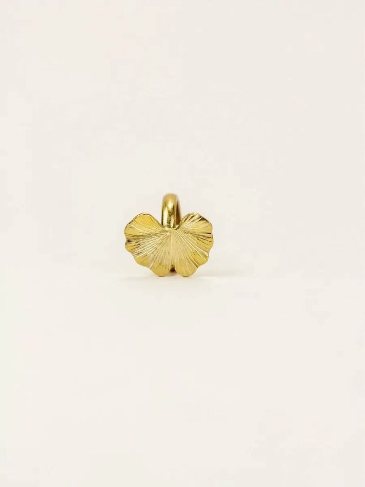 Bijoux - Bague ginkgo en laiton plaqué or - L INDOCHINEUR X RIVÊT