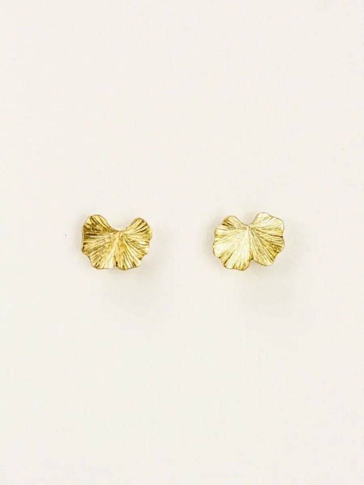 Bijoux - Boucles d'oreilles Gingko en laiton - L INDOCHINEUR X RIVÊT