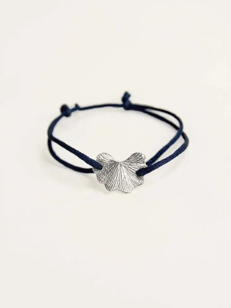 Bracelets - Cord bracelet with Gingko motif in brass - L INDOCHINEUR X RIVÊT