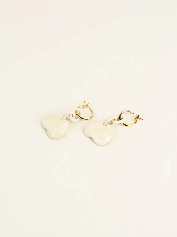 Jewelry - Feve brass hoop earrings in blond horn - L INDOCHINEUR X RIVÊT