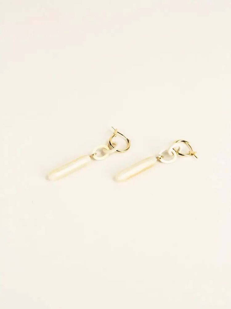 Jewelry - Gelule brass hoop earrings in blond horn - L INDOCHINEUR X RIVÊT