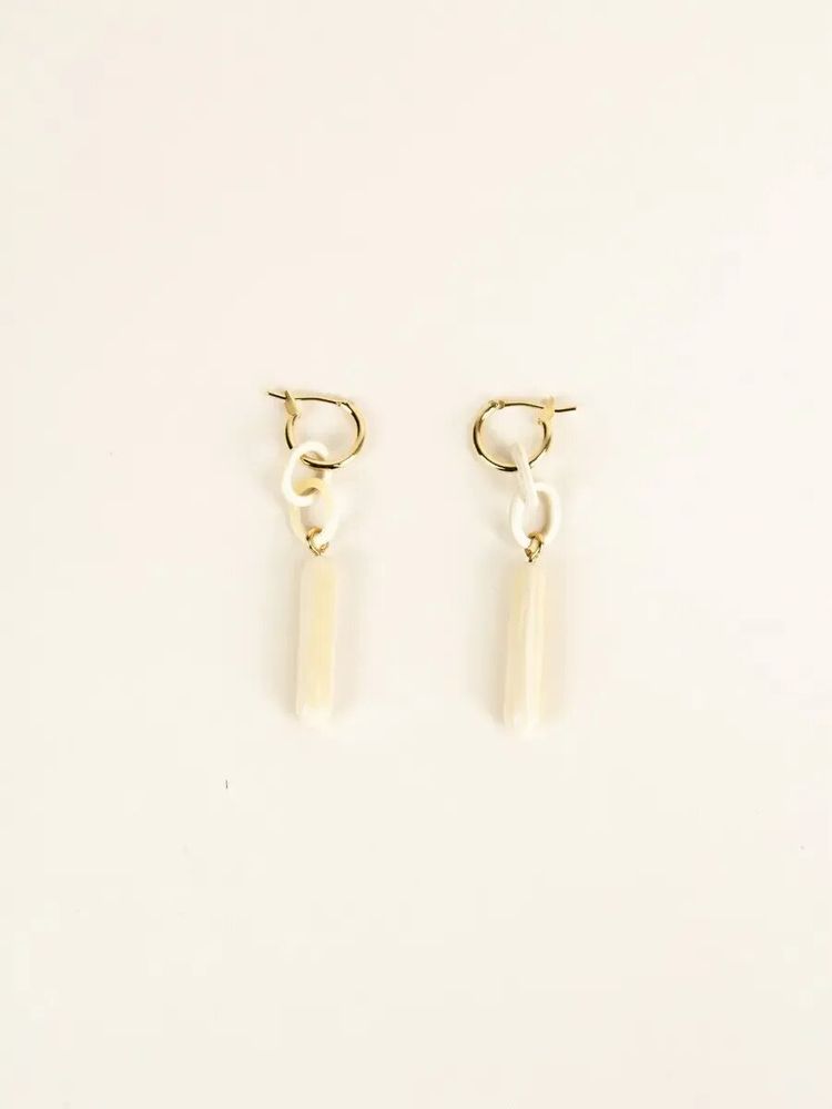 Jewelry - Gelule brass hoop earrings in blond horn - L INDOCHINEUR X RIVÊT