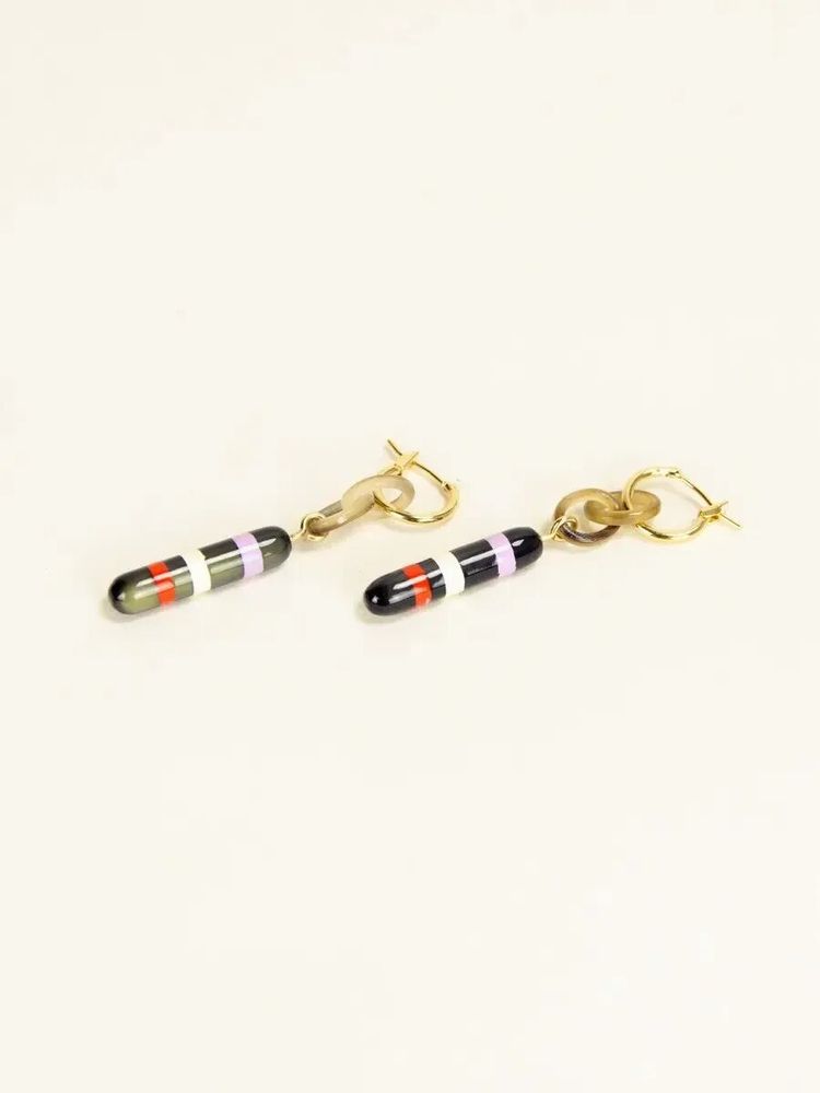 Jewelry - Gelule brass hoop earrings in blond horn - L INDOCHINEUR X RIVÊT