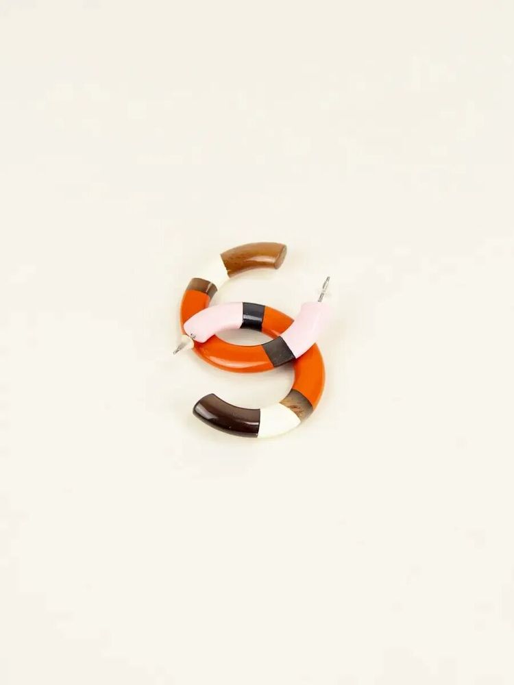 Jewelry - Hoop earrings in hoof and tricolor lacquer - L INDOCHINEUR X RIVÊT