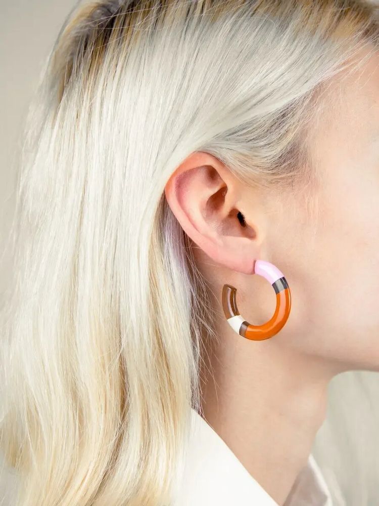 Jewelry - Hoop earrings in hoof and tricolor lacquer - L INDOCHINEUR X RIVÊT