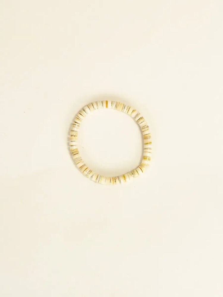 Bracelets - Pastilles elastic bracelet in blond horn - L INDOCHINEUR X RIVÊT