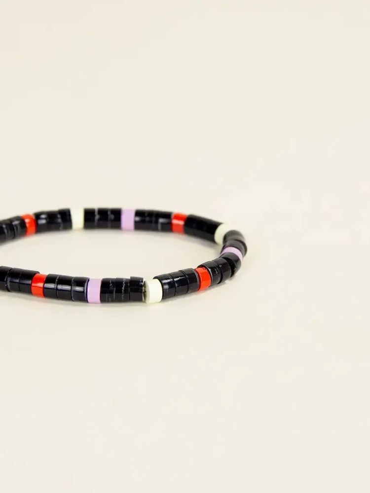 Bracelets - Pastilles elastic bracelet in blond horn - L INDOCHINEUR X RIVÊT