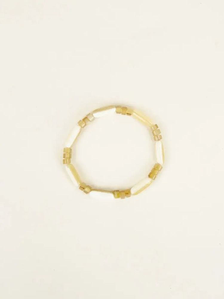 Bracelets - Gelule elastic bracelet in blond horn - L INDOCHINEUR X RIVÊT