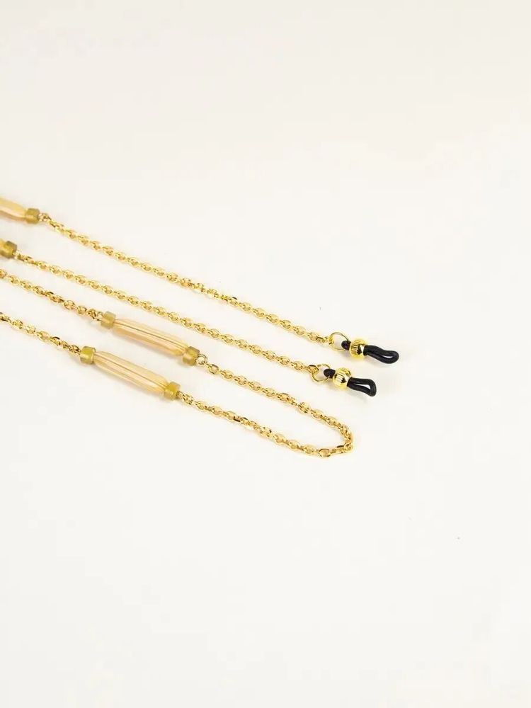 Glasses - Capsule glasses chain in brass and blond horn - L INDOCHINEUR X RIVÊT