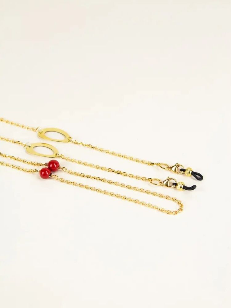 Glasses - Maraca glasses chain in brass and red lacquer - L INDOCHINEUR X RIVÊT