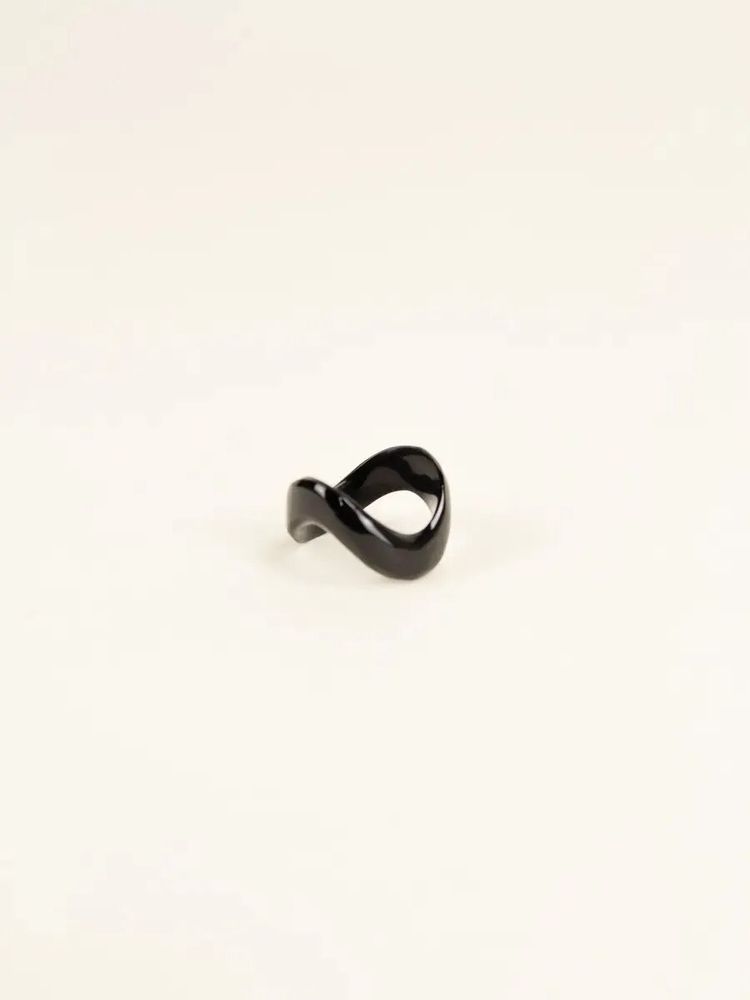 Bijoux - Bague Onde en corne marbrée taille L - L INDOCHINEUR X RIVÊT