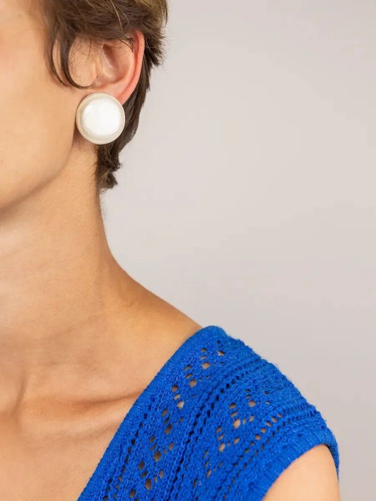 Bijoux - Boucles d'oreilles à clips Mont en corne blonde - L INDOCHINEUR X RIVÊT