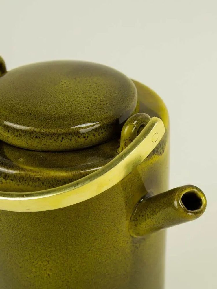 Accessoires thé et café - Théière Hoa Bien rouge, anse rotin tressé, 800ml - L INDOCHINEUR X RIVÊT